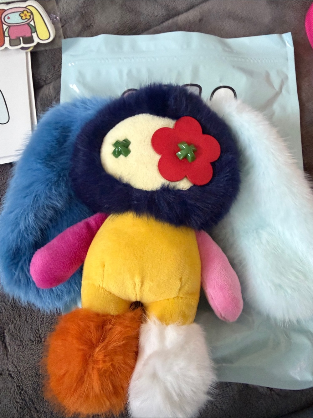 Juju mismatch  “ Pammy”  plush +Vinyl Pouch + Sticker Set.